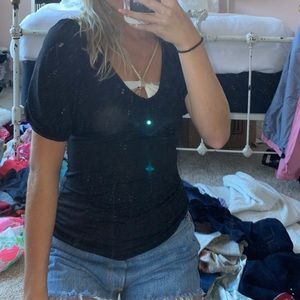 Black sparkly business casual top